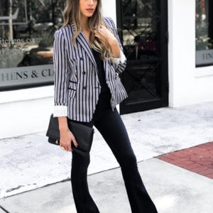 Banana Republic Striped Double Breasted Blazer